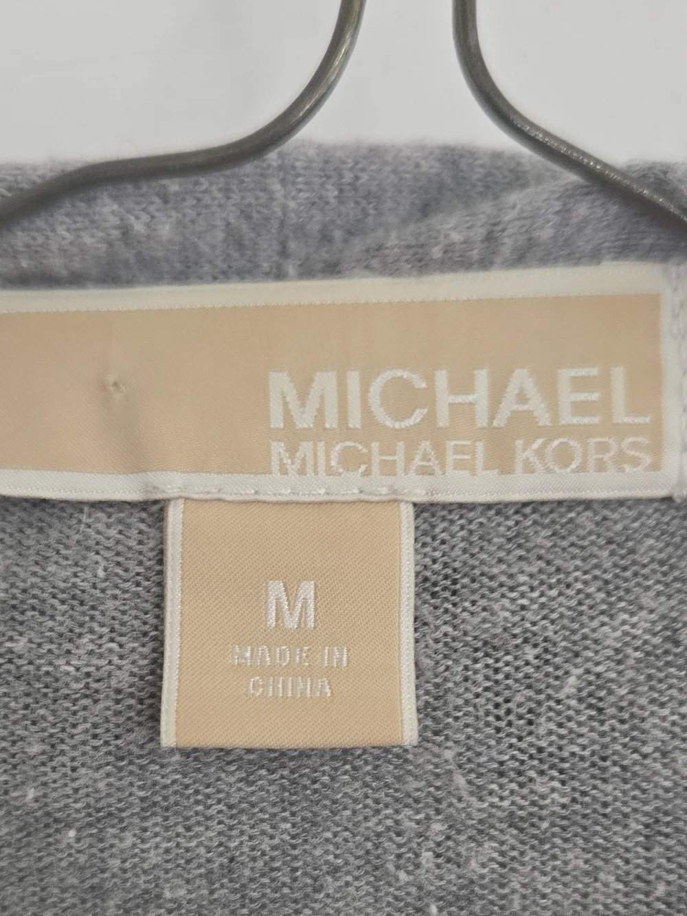 Michael Kors Light Gray Draped Open-Front Cardigan